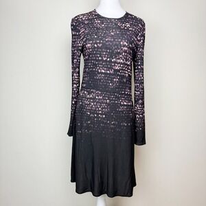 Tory Burch Round Neck Shift‎ Knee Length Dress Size SMALL Womens Black Purple